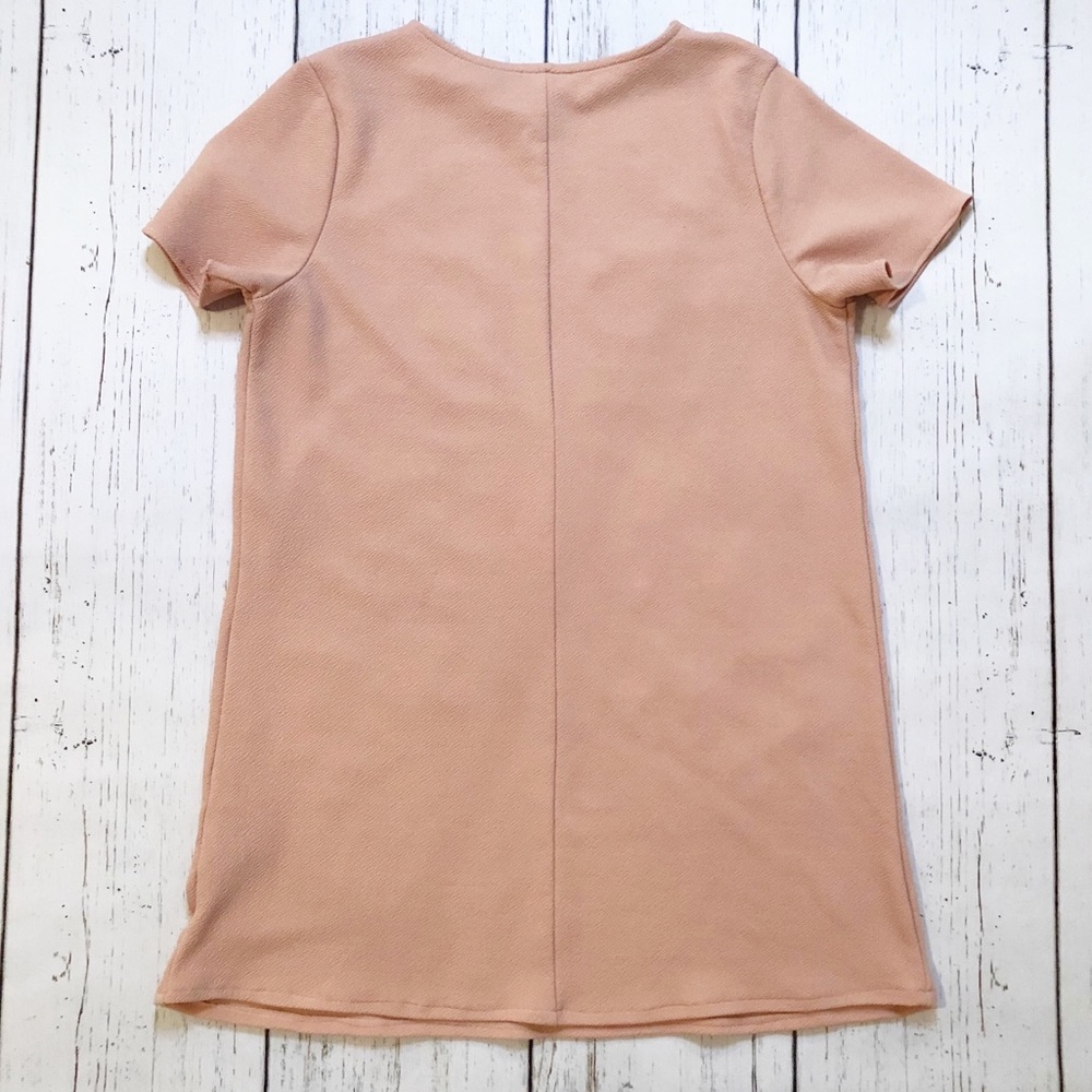 Zara Basic blush pink floral mini dress large - Picture 2 of 6